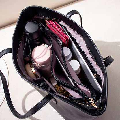 Amazon hot women's bag 2024 new European and American fashion spliced handbag shoulder bag simple one piece dropship