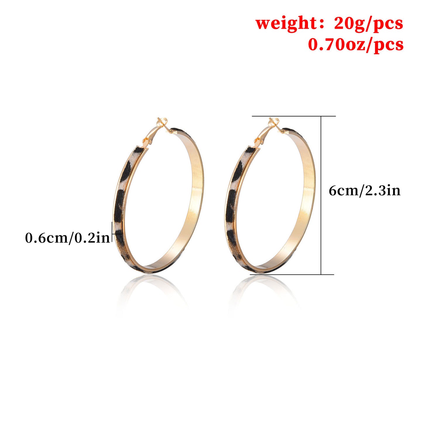 European and American cross-border jewelry Bohemian leopard print round earrings Women's retro exaggerated personality ring earrings