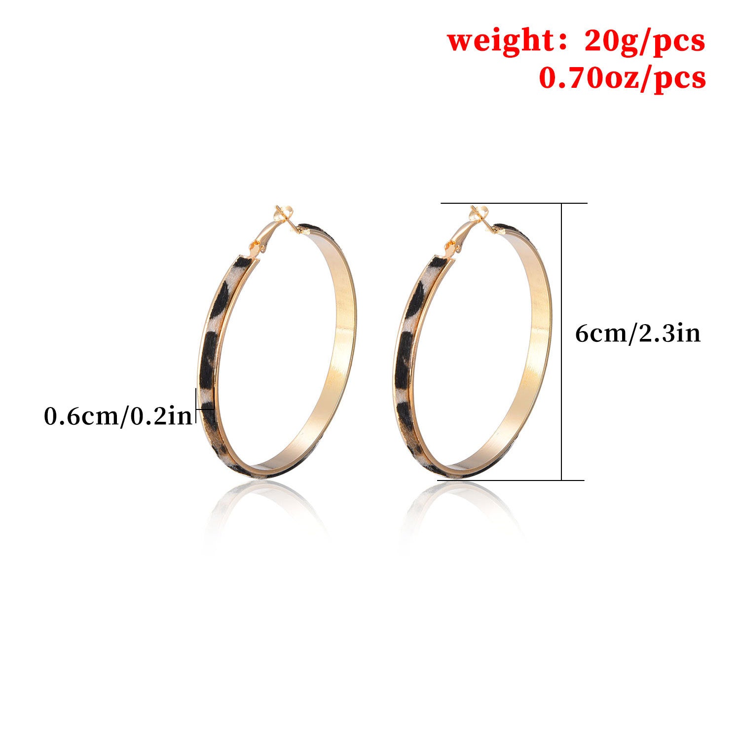 European and American cross-border jewelry Bohemian leopard print round earrings Women's retro exaggerated personality ring earrings