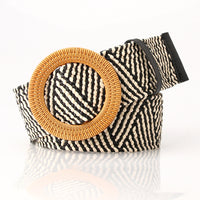 Round buckle khaki black