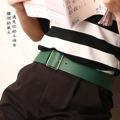 Cool with fashion ladies belt simple versatile pants dress wide belt with jacket windbreaker waist seal slim manufacturer