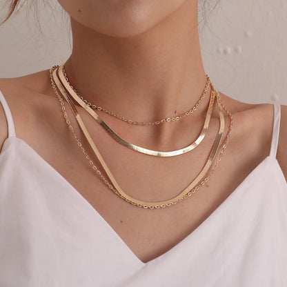European and American cross-border jewelry, simple fashion twisted piece, multi-layer necklace, necklace, women, handmade fashion new temperament necklace