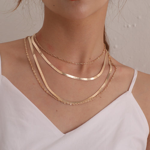 European and American cross-border jewelry, simple fashion twisted piece, multi-layer necklace, necklace, women, handmade fashion new temperament necklace