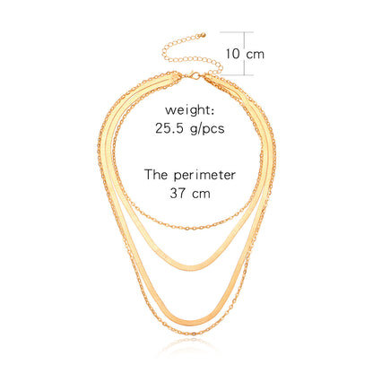 European and American cross-border jewelry, simple fashion twisted piece, multi-layer necklace, necklace, women, handmade fashion new temperament necklace