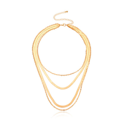 European and American cross-border jewelry, simple fashion twisted piece, multi-layer necklace, necklace, women, handmade fashion new temperament necklace