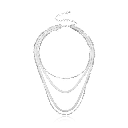 European and American cross-border jewelry, simple fashion twisted piece, multi-layer necklace, necklace, women, handmade fashion new temperament necklace