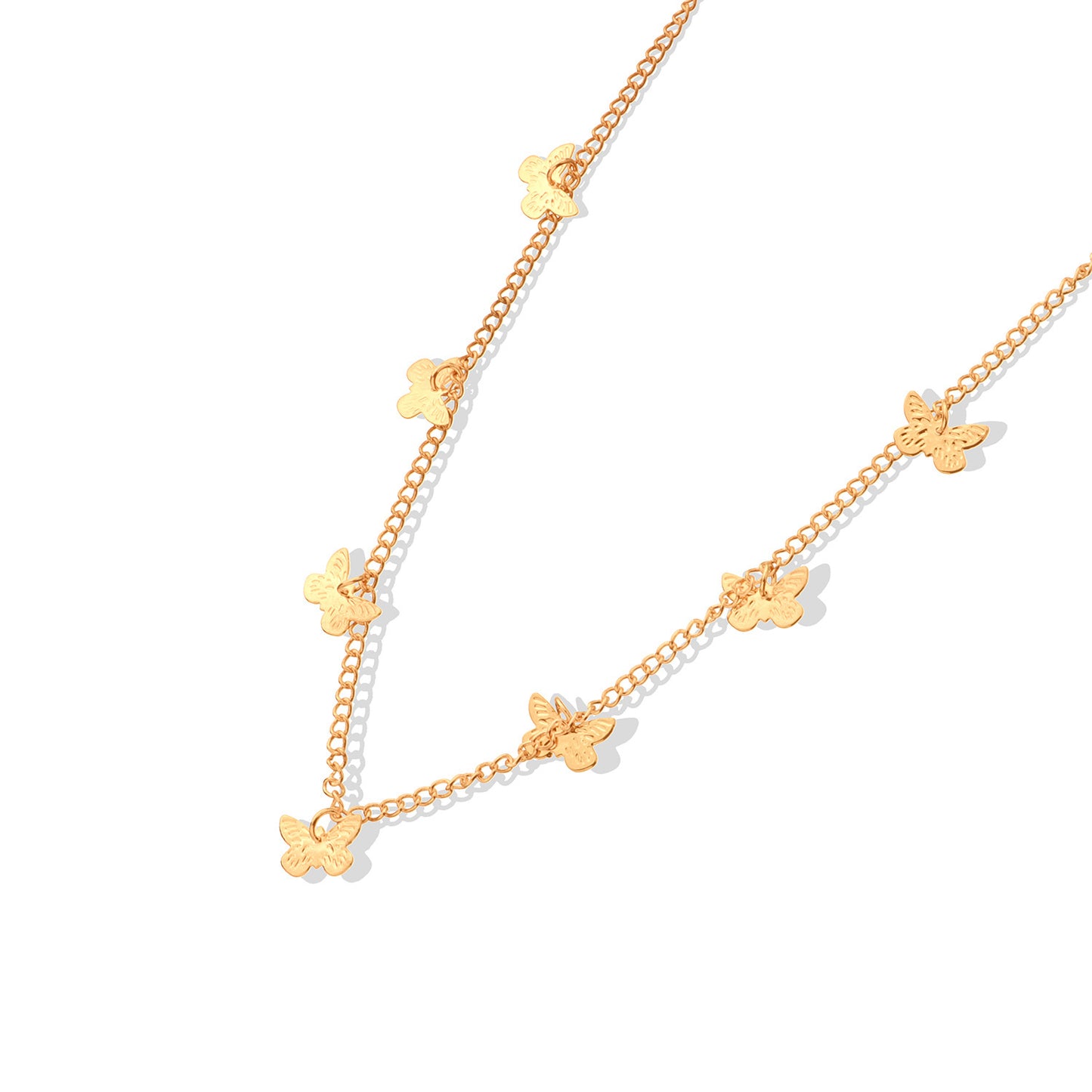 European and American cross-border jewelry simple fashion alloy small butterfly necklace ladies temperament personality trend street jewelry