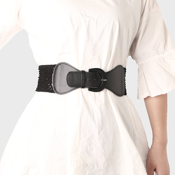 Women's fashion waist seal versatile dress clothing belt simple pin buckle elastic band girls' decorative belt