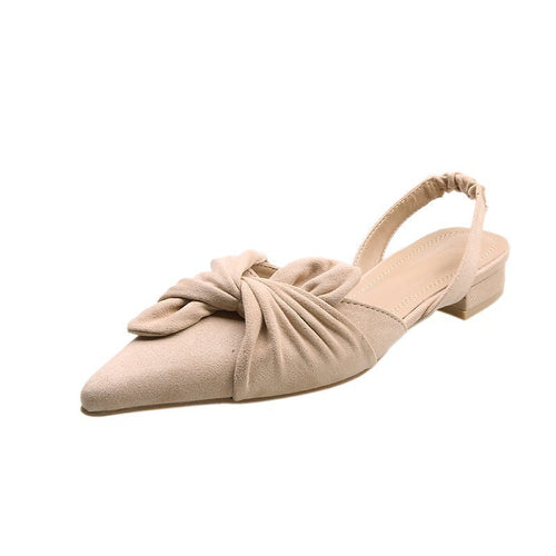 Sapatilhas de bico fino BowGlam™ para mulher com detalhe de laço, sapatos sociais confortáveis ​​de calçar.