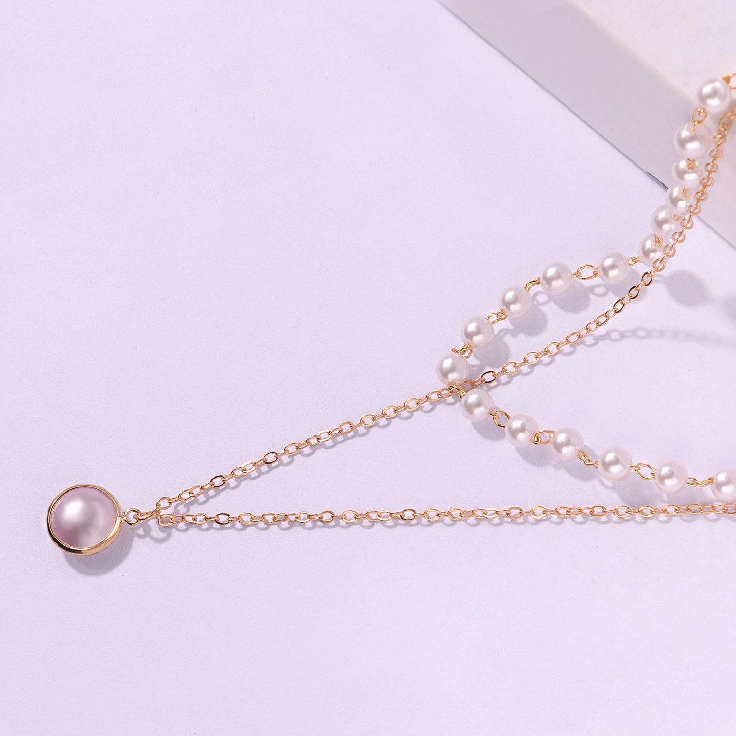 European and American cross-border jewelry, fashion seam pearl pendant, multi-layer necklace, female temperament, popular personality, new necklaces