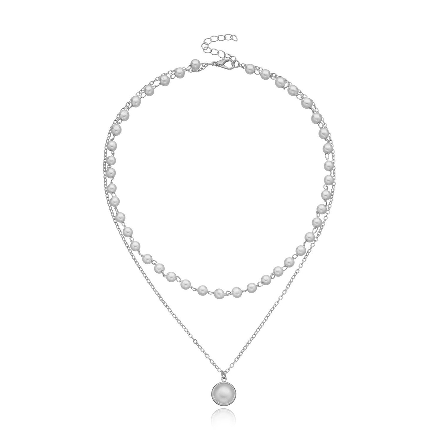 European and American cross-border jewelry, fashion seam pearl pendant, multi-layer necklace, female temperament, popular personality, new necklaces