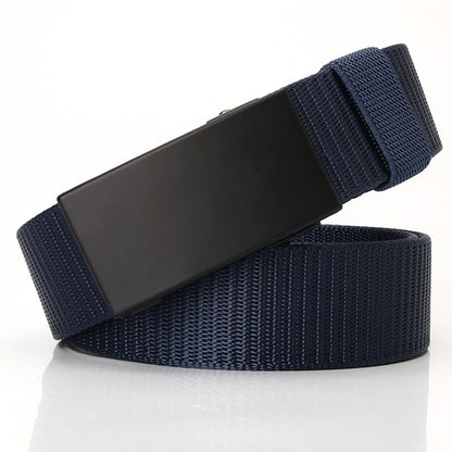 New toothless automatic buckle belt nylon canvas belt young students outdoor leisure breathable belt manufacturer batch