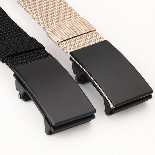 New toothless automatic buckle belt nylon canvas belt young students outdoor leisure breathable belt manufacturer batch