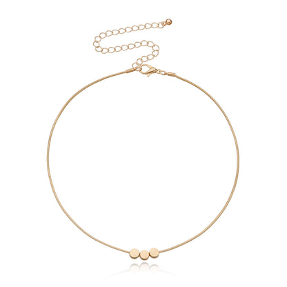 Cross-border new necklaces Fashion Geometric round pendant collar necklaces European and American cross-border jewelry