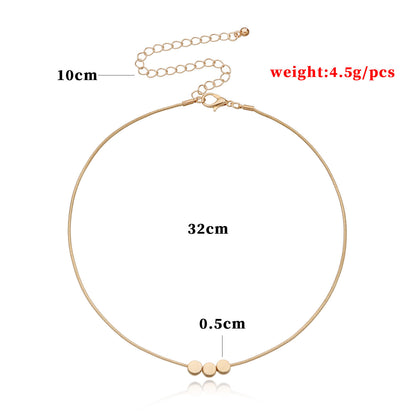Cross-border new necklaces Fashion Geometric round pendant collar necklaces European and American cross-border jewelry