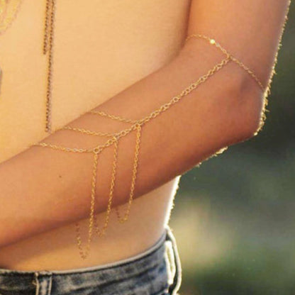 Cross-border European and American Tassel Bracelet Arm Chain Personality Jewelry Sexy Multi-layer Tassel Arm Chain Bracelet