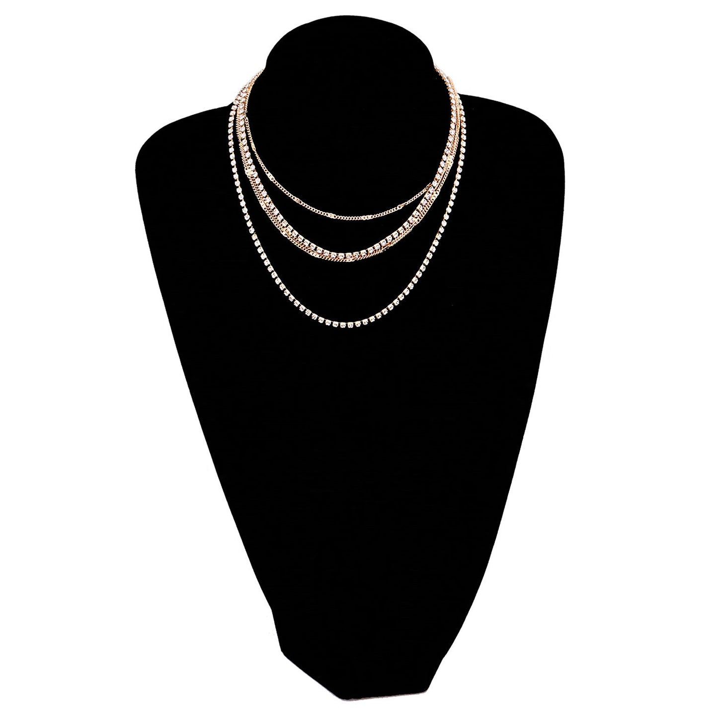 European and American cross-border jewelry, temperament, popular claw chain, rhinestone necklace, women, fashion, hip-hop, personality, multi-layered diamond necklace