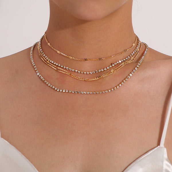 European and American cross-border jewelry, temperament, popular claw chain, rhinestone necklace, women, fashion, hip-hop, personality, multi-layered diamond necklace | Ciaura