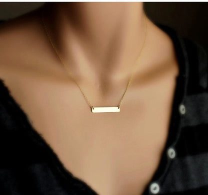 European and American cross-border jewelry, fashionable geometric charm, word necklace, women, simple and generous, horizontal stripes, single-layer short necklaces