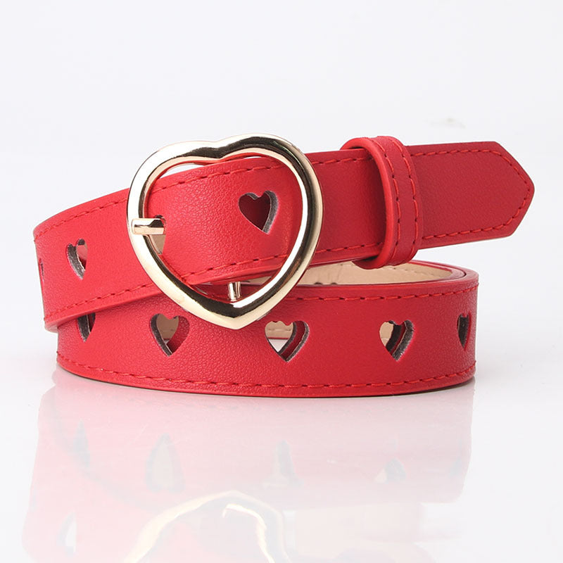 New style punch-free heart hollow belt ladies all-match sweet girls sweater skirt decorative belt manufacturers