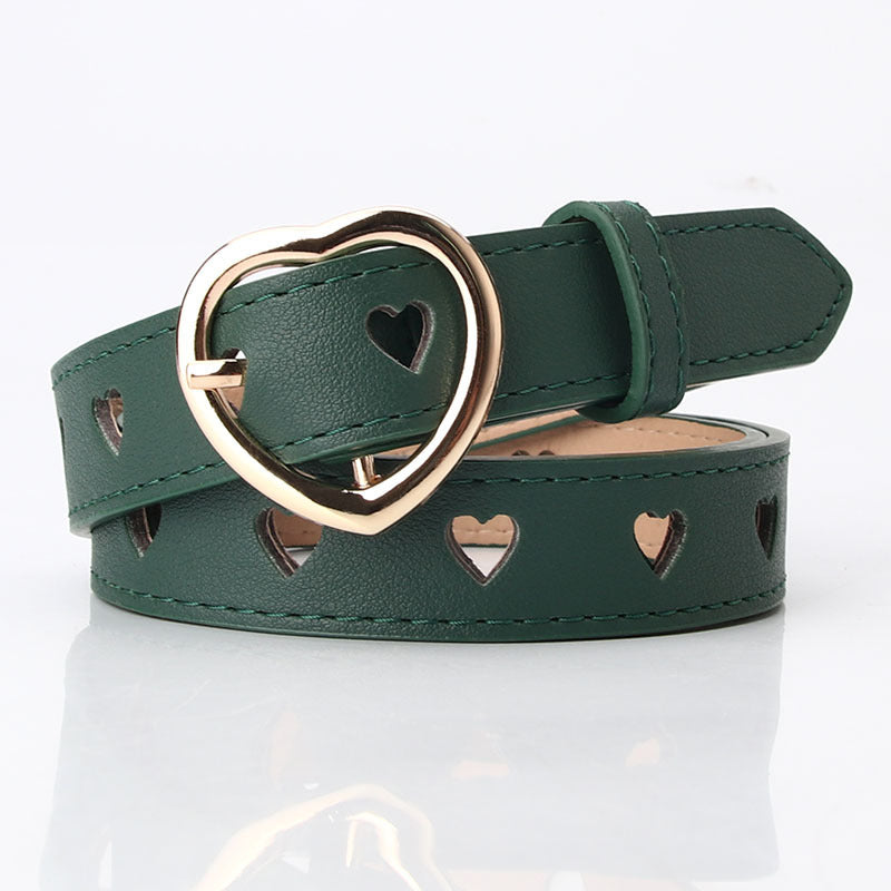 New style punch-free heart hollow belt ladies all-match sweet girls sweater skirt decorative belt manufacturers