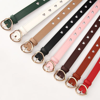 New style punch-free heart hollow belt ladies all-match sweet girls sweater skirt decorative belt manufacturers