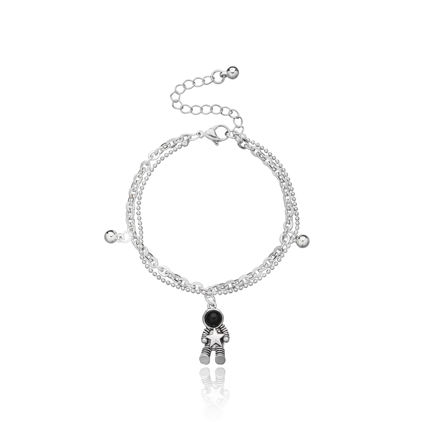 European and American cross-border jewelry ins forest astronaut pendant bracelet women's fashion personality double-layer jewelry