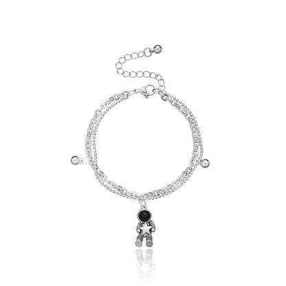 European and American cross-border jewelry ins forest astronaut pendant bracelet women's fashion personality double-layer jewelry