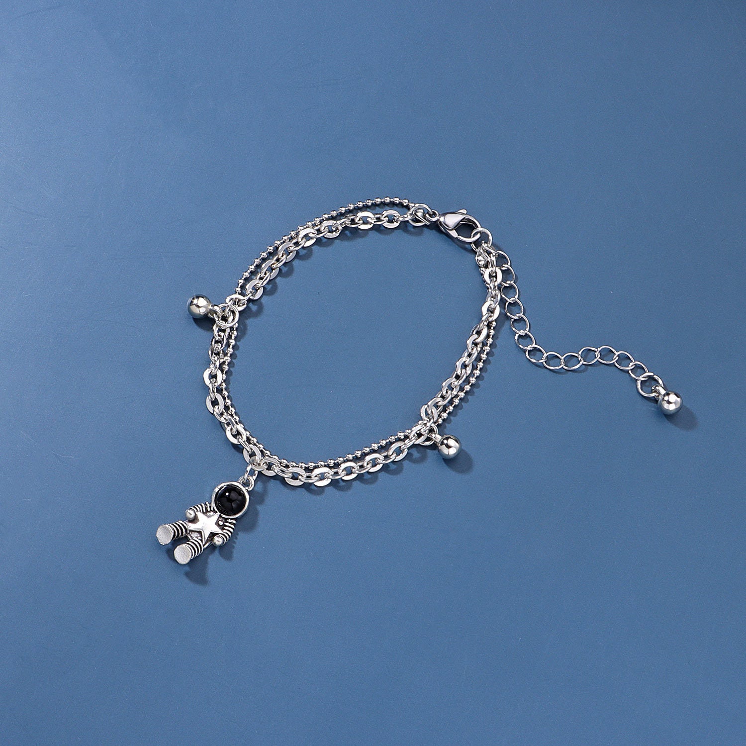 European and American cross-border jewelry ins forest astronaut pendant bracelet women's fashion personality double-layer jewelry