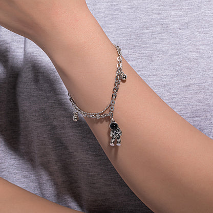 European and American cross-border jewelry ins forest astronaut pendant bracelet women's fashion personality double-layer jewelry