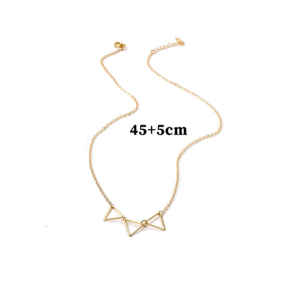 European and American cross-border jewelry, fashion geometric stars, coconut palms, snowflake necklaces, women, versatile pearl rings, triangle necklaces