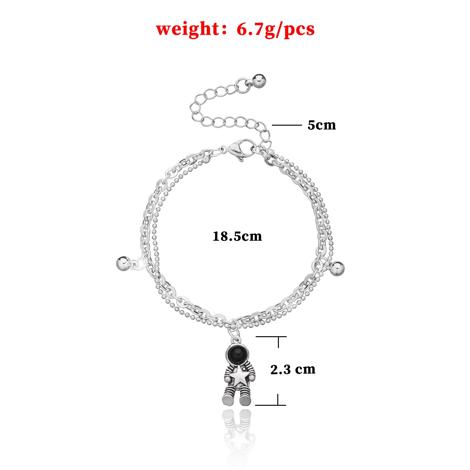 European and American cross-border jewelry ins forest astronaut pendant bracelet women's fashion personality double-layer jewelry