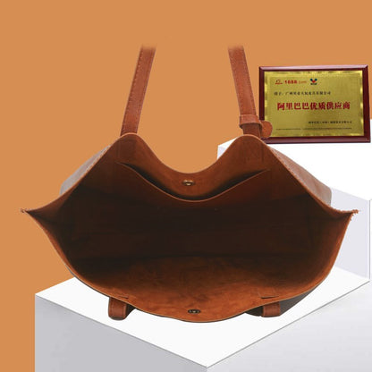 European and American bags women's 2024 new simple retro oil wax bucket bags women's bags single piece bags wholesale