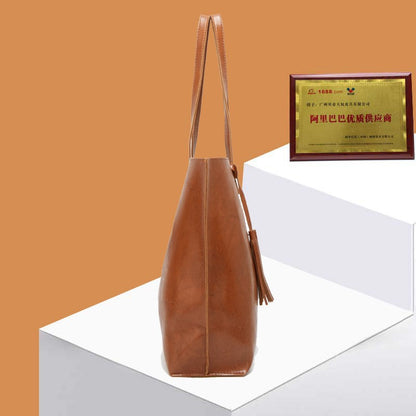European and American bags women's 2024 new simple retro oil wax bucket bags women's bags single piece bags wholesale