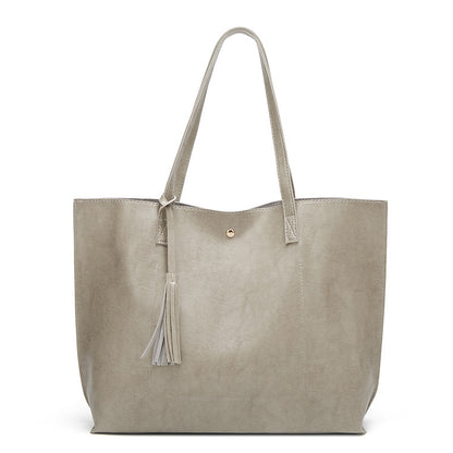 European and American bags women's 2024 new simple retro oil wax bucket bags women's bags single piece bags wholesale