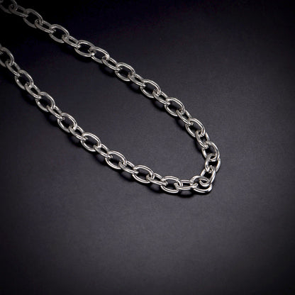 ins Harajuku hipsters, Hong Kong style, OT buckles, simple personality, thick chain necklaces, women's fashion and versatility, men's fashion necklace accessories