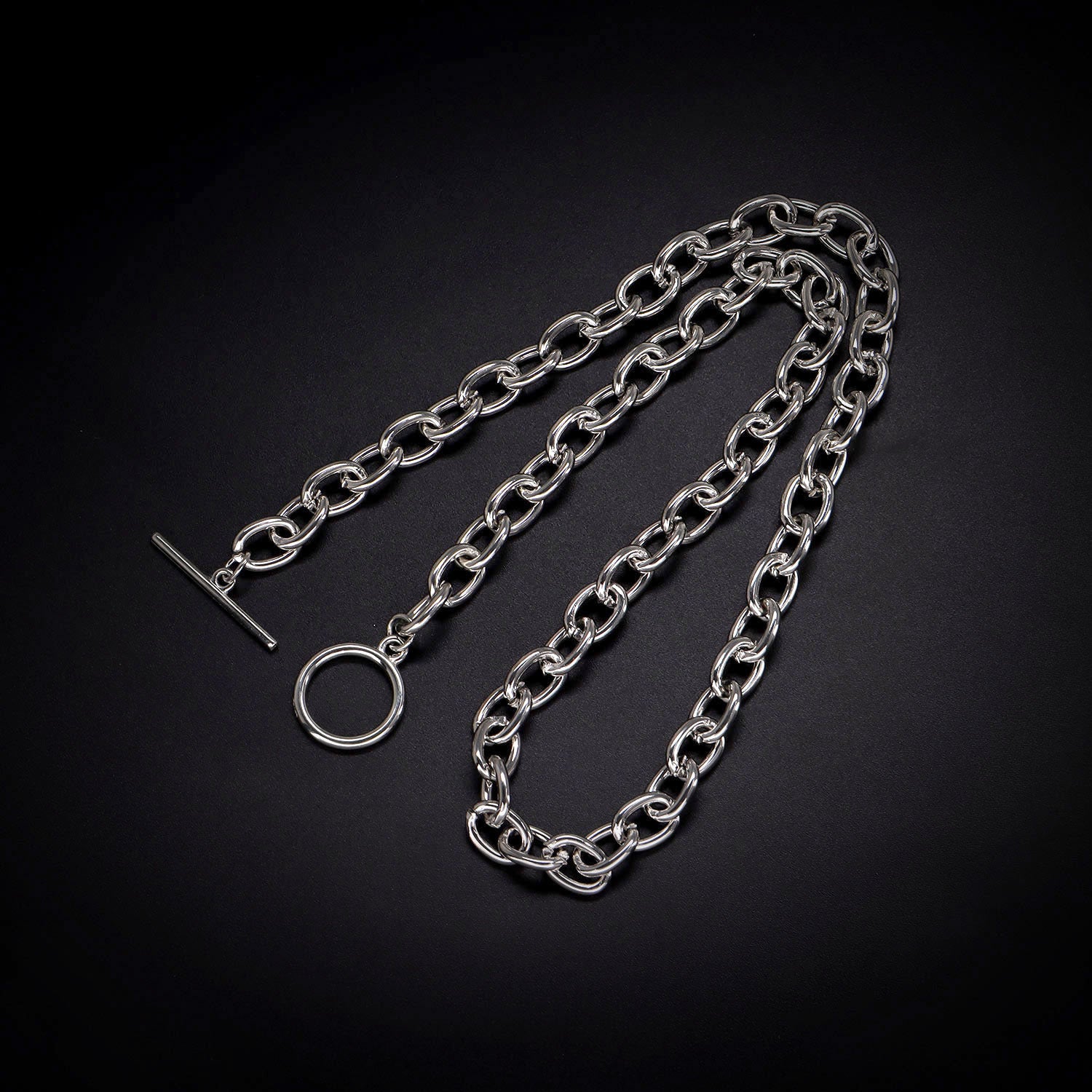 ins Harajuku hipsters, Hong Kong style, OT buckles, simple personality, thick chain necklaces, women's fashion and versatility, men's fashion necklace accessories