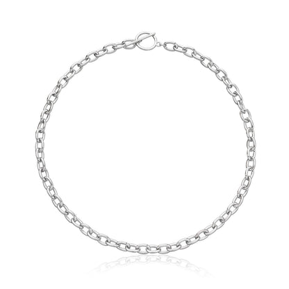 ins Harajuku hipsters, Hong Kong style, OT buckles, simple personality, thick chain necklaces, women's fashion and versatility, men's fashion necklace accessories