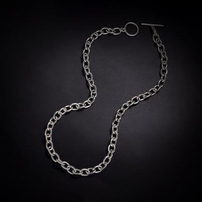 ins Harajuku hipsters, Hong Kong style, OT buckles, simple personality, thick chain necklaces, women's fashion and versatility, men's fashion necklace accessories