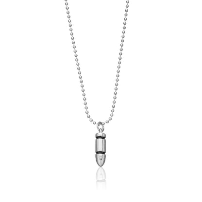 European and American cross-border jewelry, cool trend, bullet pendant necklace, women's punk, versatile, simple beaded chain necklace
