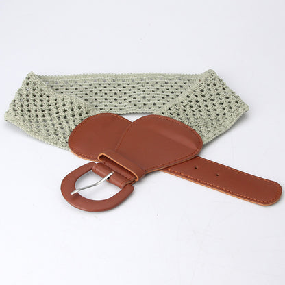 Cinto de moda para senhora versátil para a cintura, com fivela simples e elástica, ideal para vestidos e vestuário feminino.