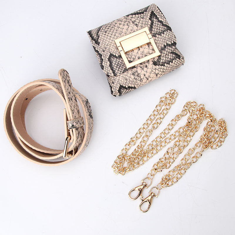Fashion Women's Belt Gold Chain Pouch Shoulder Bag Detachable Spot All Seasons Universal Decorative Belt Bag