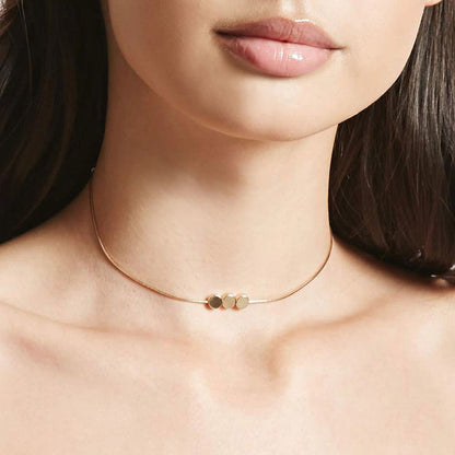 Cross-border new necklaces Fashion Geometric round pendant collar necklaces European and American cross-border jewelry