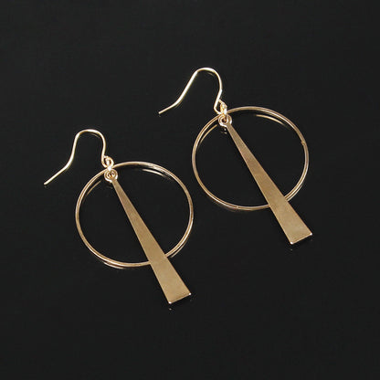 European and American exaggerated new earrings Creative geometric circle earrings versatile long earrings fashion accessories