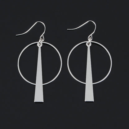 European and American exaggerated new earrings Creative geometric circle earrings versatile long earrings fashion accessories