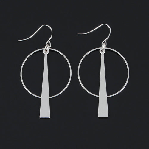 European and American exaggerated new earrings Creative geometric circle earrings versatile long earrings fashion accessories