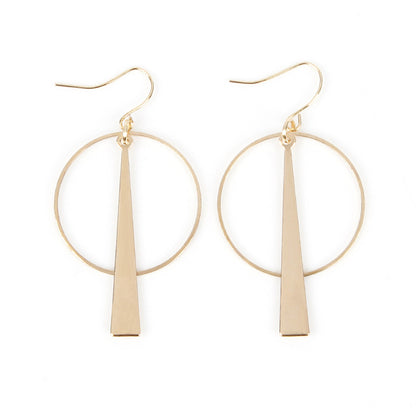 European and American exaggerated new earrings Creative geometric circle earrings versatile long earrings fashion accessories