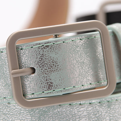 Popular Korean version of the versatile women's belt shiny pu alloy buckle belt jeans decorative trouser belt student wholesale