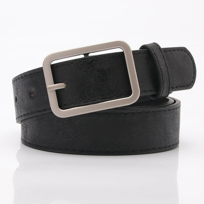 Popular Korean version of the versatile women's belt shiny pu alloy buckle belt jeans decorative trouser belt student wholesale