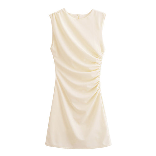 Étoile Chic Pleated Mini Dress for Women - Sleeveless Fit & Flare Party Cocktail Skater Dress